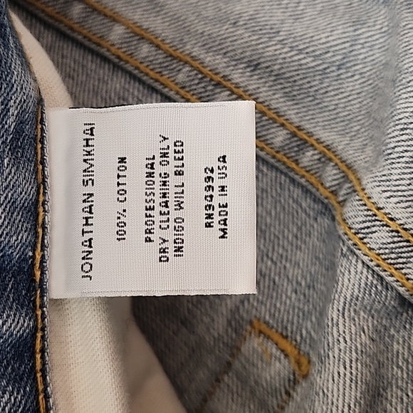 Jonathan Simkhai Pearl-Embellished Boyfriend Jeans Size 29 - Picture 16 of 16